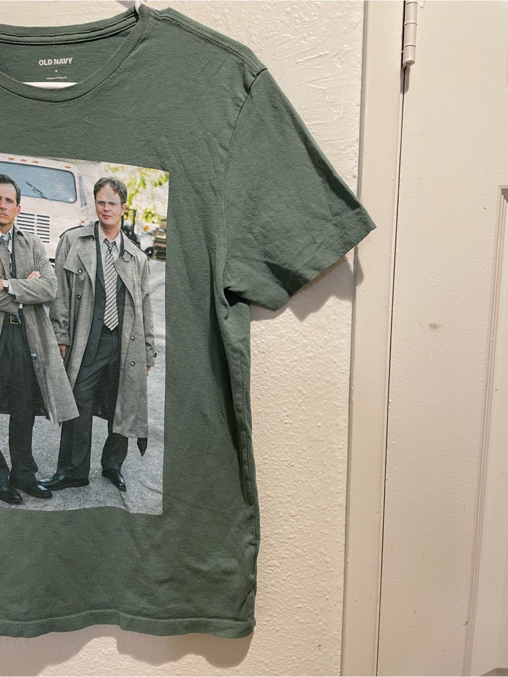 Old Navy The Office Graphic T Shirt Mens Small Green Michael Dwight Photo - Picture 3 of 6